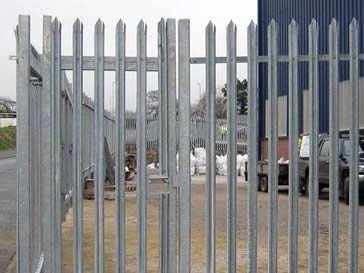 A factory galvanised palisade single gate.